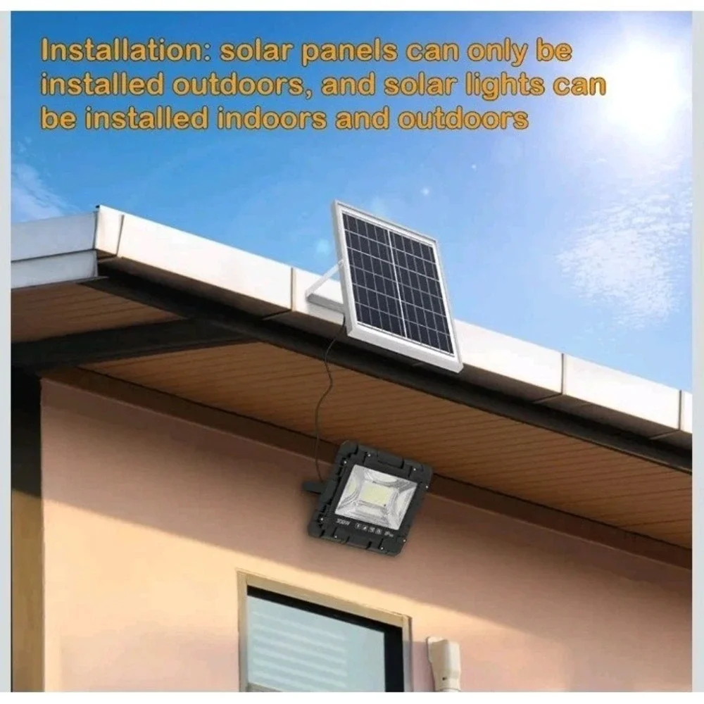 200W LED Solar Flood Light Dusk to Dawn Security Wall Street Yard Outdoor Lamp